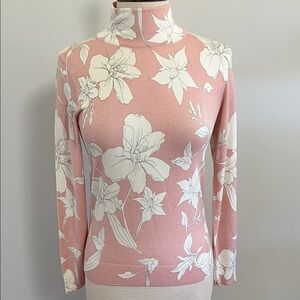 Madeleine Floral Mock Turtleneck Knit Top